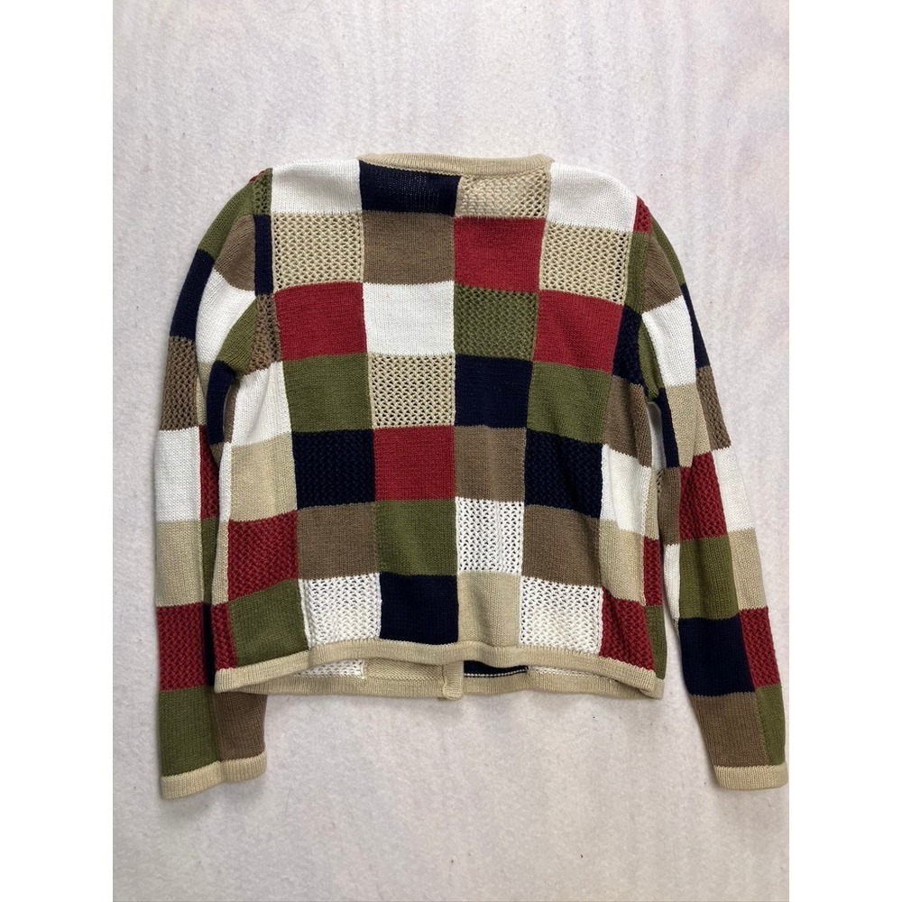 Christopher & Banks Cardigan Sweater Womens S‎ Multicolor Patchwork Knit Cottage - Picture 6 of 6